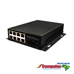 A Pair of 10/100M Single Fiber 1-port SC/ST/FC & 8-port RJ45 BIDI WDM Fiber Media Converter