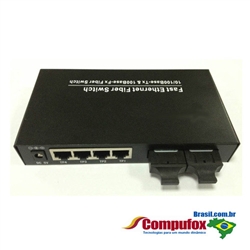 A Pair of 10/100M Single Fiber 2-port SC/ST/FC & 4-port RJ45 BIDI WDM Fiber Media Converter