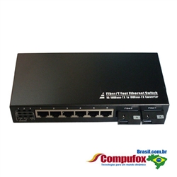 A Pair of 10/100M Single Fiber 2-port SC/ST/FC & 6-port RJ45 BIDI WDM Fiber Media Converter